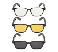 Zunate Smart Glasses, Wireless Bluetooth Sunglasses with Open Ear Speakers and Mic, Music and Hands Free Calling, IP5 Waterproof, for Men Women (with Polarized Night Vision Lens)