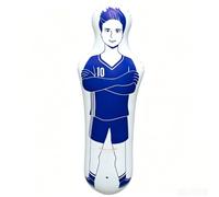 Zunate Soccer Practice Obstacle Dummy | Inflatable Defender Mannequin with Fillable Base for Football Training (Blue)