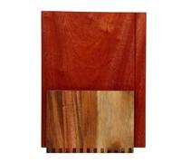 Zunate Solid Wood Book Shaped Cutting Board Set 3 Piece with Base for Kitchen, Natural Chopping Board with Drainage Groove, Space Saving Vertically Storage, Multipurpose Serving