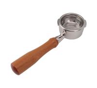 Zunate Solid Wood Handle Bottomless Portafilter 58mm | Bottomless Portafilter for Baby Classic C1 2 Ears Stainless Steel Durable Easy Clean Beech Color (Style 4)
