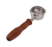 Zunate Solid Wood Handle Bottomless Portafilter 58mm | Bottomless Portafilter for Baby Classic C1 2 Ears Stainless Steel Durable Easy Clean Beech Color (Style 3)