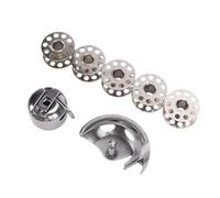 Zunate Sturdy Metal Shuttle Hook and Bobbin Case Set Complete with 5 Bobbins for All Old Style Household Sewing Machines