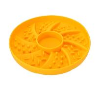 Zunate Successful Slow Feeder Insert for Dog Bowl Silicone Anti Slip Interactive Puzzle Feeder for Large Breed Dogs Anxiety Relief (Yellow)