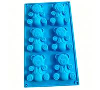 Zunate Teddy Bear Silicone Mold, 6 Cavity Flexible Baking Tray | Non-Stick Mold for Chocolate Cake Soap Candle DIY Crafts