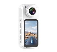 Zunate Thumb Action Camera, 2.7K 170° Wide Angle 1.47 Inch HD Display Portable Magnetic Body Worn Camera, for Cycling Motorcycling Vlogging (White)