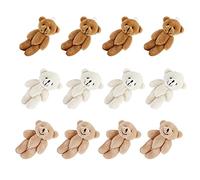 Zunate Tiny Plush Bears 12-Pack | Soft Stuffed Animals 3.5-Inch for Wedding Decorations Birthday Gifts Party Favors and Keychain Doll Toys