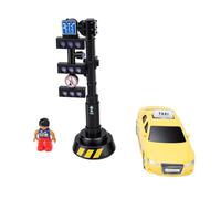 Zunate Traffic Light Toy with Car Model, LED Lights and Sound Effects, Mini Interactive Educational Road Safety Set for Kids, Preschool Learning Toy, Realistic Signal Light with Sturdy (Traffic