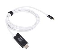 Zunate TV HD Cable, 48Gbps Ultra High Speed 4K At 144Hz 5.1 Surround Sound HDMI 2.1 Certified with 100W PD Fast Charging TV Adapter Cord for Switch 2 Steam Dock ROG Ally USB C 3.2 (Black and White)