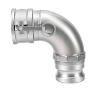 Zunate Type DA Camlock Hose Fitting, 90 Degree Elbow Hose Adapter, 2.5 Inch Female Thread and 2.5 Inch Male Thread, Industrial Camlock Coupler for Fluid Transfer