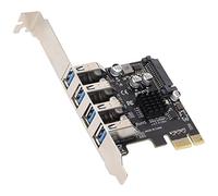 Zunate USB 3.0 PCIE Expansion Card, 4 Port 5Gbps Transmission USB Expansion Card,Compatible with X4/X8/X16,Supporting Full Height Chassis/Half Height Chassis