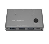 Zunate USB 3.0 Switch 2 Computers Share 3 Devices Card Reader | Dual PC Peripheral Switcher, 5Gbps Fast Transfer, Aluminum Alloy Body, LED Indicator