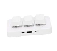 Zunate USB 3 Key OSU Macro Keypad, Wired 2.4G Bluetooth 3 Mode Connection Customizable Gaming USB Mechanical Keypad 230mAh for PC Computers for Programmable Gaming Video Game Music (White)