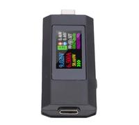 Zunate USB C Power Meter Reliable USB C Tester for Real Time Charging Data 0-6.5A 0-195W for Digital Product Users (Black)