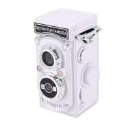 Zunate Vintage Digital Camera, 24M 2.7K Auto Focus TLR Style Retro Camera with Hand Crank Operation, for Travel Daily Recording Collectible Art (White)