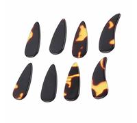 Zunate Warm Tonal Control Chinese Zither Picks Finger Banjo Ukulele Guitar Lute, 8Pcs Celluloid String Instrument Parts