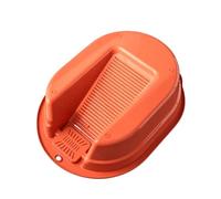 Zunate Washboard Basin with Built-in Washboard, Large Thickened Deepened Laundry Tub for Home Dorm Hand Wash Clothes Scrubbing Soap Rest Food Grade PP (Orange)