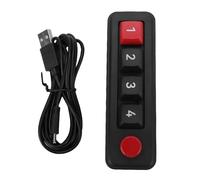 Zunate Wired 4 Key Keyboard with Floating Window, USB C Full Programmable One Handed Mechanical Keyboard Number Pad, Support NKRO Hotkeys, One Click Start, for Wins (Black)