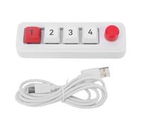 Zunate Wired 4 Key Keyboard with Floating Window, USB C Full Programmable One Handed Mechanical Keyboard Number Pad, Support NKRO Hotkeys, One Click Start, for Wins (White)