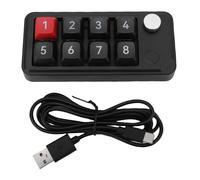 Zunate Wired USB C Numeric Keypad, One Handed Macro Mechanical Keyboard, 8 Keys Programmable, Hot Swap Support and 12 Lighting Modes, for Wins XP Vista 7 8 10 OS X (Black)