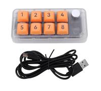 Zunate Wired USB C Numeric Keypad, One Handed Macro Mechanical Keyboard, 8 Keys Programmable, Hot Swap Support and 12 Lighting Modes, for Wins XP Vista 7 8 10 OS X (Transparent)