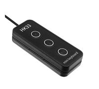 Zunate Wired USB Programming Keypad, 3 Key Multifunction Gaming Office Keyboard for Cut Copy Paste Macro Pad with Braille Dots & 2 Meters USB Cable for More Key One Handed Combination (HK33UB Black)