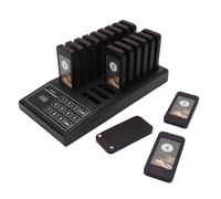 Zunate Wireless Calling System, 1 Transmitter and 18 Receivers Vibration Pager Kit with 999 Channels, 30-100m Range, for Clinic Nurses Station Restaurant (UK)