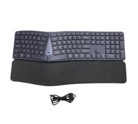 Zunate Wireless Ergonomic Keyboard with Wrist Rest, 111 Wave Keys Rechargeable Full Size Keyboard Split Design with Adjustable Tilt Angle BT and 2.4G Dual Mode Comfortable Typing for