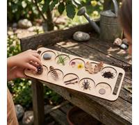 Zunate Wooden Outdoor Exploration Board, Nature Scavenger Game Educational Activity Toy, with 10 Categorized Slots for Camping Hiking