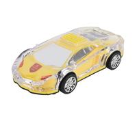 Zunate Yellow Car Model Speaker, Colorful LED Lights Stereo Sound with USB C Charging, Classic Design with Real Moving Wheels, USB TF Card AUX Input for Car Lovers