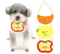 Zunea 3PCS Dog Bandanas for Small Dogs Cats Cute Patterns Puppy Drool Towel Scarf Bibs Adjustable Washable Pet Neckerchief Drawstring Drooling Feeding Bandana Doggie Chihuahua Accessories S