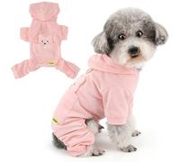 Zunea Cool Dog Hooded Jumpsuit Outfits for Small Dogs Soft Breathable Daily Overalls with D-Ring 4 Legged Lightweight Puppy Clothes Hoodie Cute Bear Indoor Outdoor Pet Chihuahua Yorkie Apparel Pink XL
