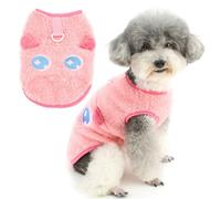 Zunea Cute Cartoon Dog Jacket Jumper for Small Dogs Winter Warm Fleece Puppy Vest Sweater Coat with Leash Ring Soft Pullover Cold Weather Chihuahua Clothes Pet Apparel Pink M