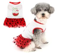 Zunea Cute Fruit Dog Dresses for Extra Small and Small Dogs Polka Dot Lace Skirt Summer Puppy Princess Dress Soft Breathable Vest Sundress Pullover Female Pet Clothes Chihuahua Apparel White XS