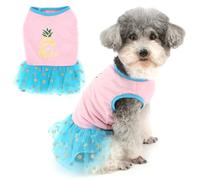 Zunea Cute Fruit Dog Dresses for Extra Small and Small Dogs Polka Dot Lace Skirt Summer Puppy Princess Dress Soft Breathable Vest Sundress Pullover Female Pet Clothes Chihuahua Apparel Pink S