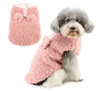 Zunea Cute Winter Dog Sweater Jumpers for Small Dogs Soft Warm Sherpa Fleece Puppy Jacket Coats with Leash Ring Cold Weather Vest Clothes Chihuahua Yorkie Toy Poodle Pet Apparel Pink L