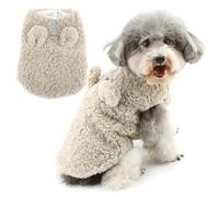 Zunea Cute Winter Dog Sweater Jumpers for Small Dogs Soft Warm Sherpa Fleece Puppy Jacket Coats with Leash Ring Cold Weather Vest Clothes Chihuahua Yorkie Toy Poodle Pet Apparel Brown XS