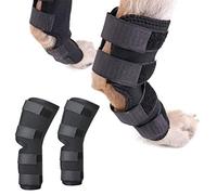 Zunea Dog Canine Rear Leg Hock Joint Brace 2Pack Hind Leg Wrap Protector and Extra Supportive, Leg Hock Joint Compression Sleeve for Wound Injury and Sprain Healing of Arthritis - (Black, L)