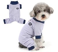 Zunea Dog Clothes Jumpsuits for Small Dogs Puppy Overalls Outfits with D-Ring Soft Breathable Daily Romper Pet Chihuahua Yorkie Indoor Pyjamas Outdoor Wearing for Walking Purple L