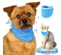 Zunea Dog Cooling Collar Bandana for Small Medium Dogs Summer Chill Out Neck Wrap Breathable Instant Cooling Scarf Lightweight Pet Dogs Cats Neckerchief for Puppy Pug Blue XL