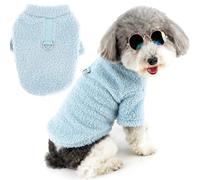 Zunea Dog Jumpers for Small Dogs Fuzzy Sherpa Fleece Winter Sweater Coats with D-Ring Soft Warm Pullover Puppy Clothes Cold Weather Jacket Coat Pet Girl Boy Chihuahua Yorkie Apparel Blue M