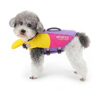 Zunea Dog Life Jackets with Handle for Small Medium Dogs, Adjustable Reflective Puppy Life Vest for Swimming with D-Ring, Pet Buoyancy Aid Safety Swimwear for Outdoor Beach Pool & Boating Purple S