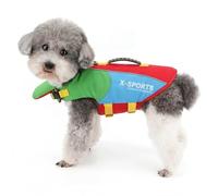 Zunea Dog Life Jackets with Handle for Small Medium Dogs, Adjustable Reflective Puppy Life Vest for Swimming with D-Ring, Pet Buoyancy Aid Safety Swimwear for Outdoor Beach Pool & Boating Red M