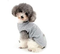 Zunea Dog Shirt for Small Dogs Cats Pet Striped T Shirt Summer Cool Vest Puppy Basic Tank Top Soft Breathable Chihuahua Clothes for Doggy Girl Boy Gray XL