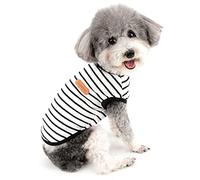 Zunea Dog Shirts for Small Dogs Summer Puppy Pet Clothes T-Shirts Soft Cotton Vest Striped Breathable Sleeveless Tank Top Pet Cats Chihuahua Basic Tee Shirt Apparel for Dogs Girls Boys Black M