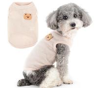 Zunea Dog Shirts for Small Dogs Summer Vest T-Shirt Soft Breathable Puppy Clothes Basic Tee Shirt Pet Sleeveless Tank Top Chihuahua Yorkie Cat Sweatshirt Apparel Beige L