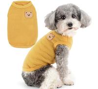 Zunea Dog Shirts for Small Dogs Summer Vest T-Shirt Soft Breathable Puppy Clothes Basic Tee Shirt Pet Sleeveless Tank Top Chihuahua Yorkie Cat Sweatshirt Apparel Yellow L