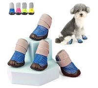 Zunea Dog Shoes for Small Dogs Breathable Mesh Summer Puppy Boots for for Hot Pavement Anti-Slip Rubber Sole Adjustable Paw Protectors Hot Weather Pet Chihuahua Booties for Outdoor Walking Blue 1#