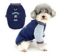 Zunea Dog Sweatshirt Jumper for Small Dogs Sport Style Pullover Puppy Clothes with Leash Ring Soft Warm Fall Turtleneck Short Sleeve Sweater Coat Winter Pet Chihuahua Apparel for Cold Weather Blue XS