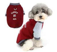 Zunea Dog Sweatshirt Jumper for Small Dogs Sport Style Pullover Puppy Clothes with Leash Ring Soft Warm Fall Turtleneck Short Sleeve Sweater Coat Winter Pet Chihuahua Apparel for Cold Weather Wine M