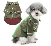 Zunea Faux Silk Dog Pajamas Shirts for Extra Small Dogs Soft Lapel Sleepwear Shimmer Satin Two-Legged Puppy Shirt Clothes Lightweight Indoor Pjs Outfit Holiday Party Daily Wear Pet Apparel Green M